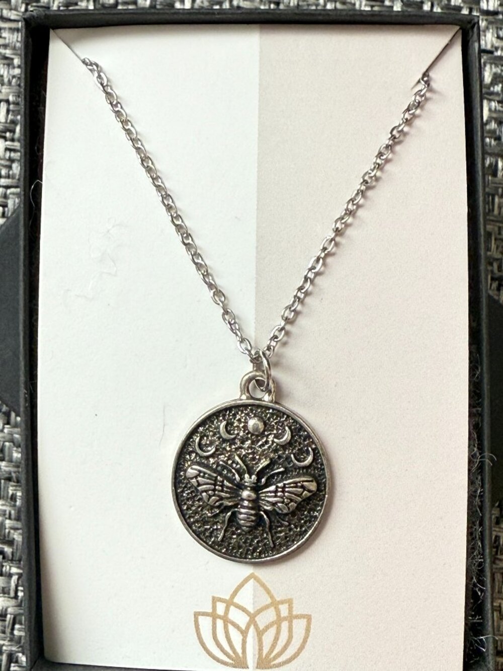 BEE with MOON PHASE Pendant Necklace